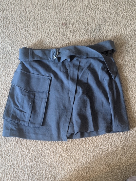 Abercrombie & Fitch Pants - Abercrombie & Fitch Slate Blue Belted Utility Skort